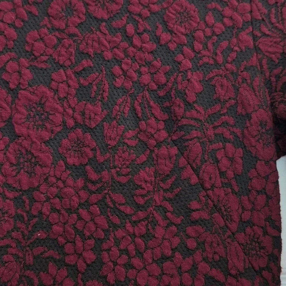 Loft Size 2 Petite Maroon & Black Floral Dress - Picture 8 of 11